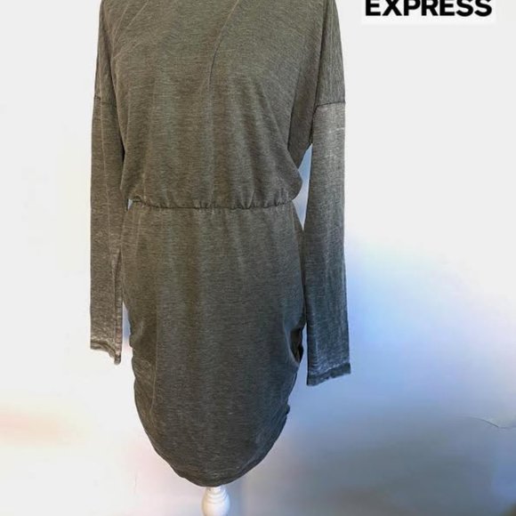 NEW EXPRESS Long Sleeve Ruched Sides Dress - Picture 4 of 4